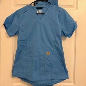 Carhartt Sky Blue V-Neck Scrub Set